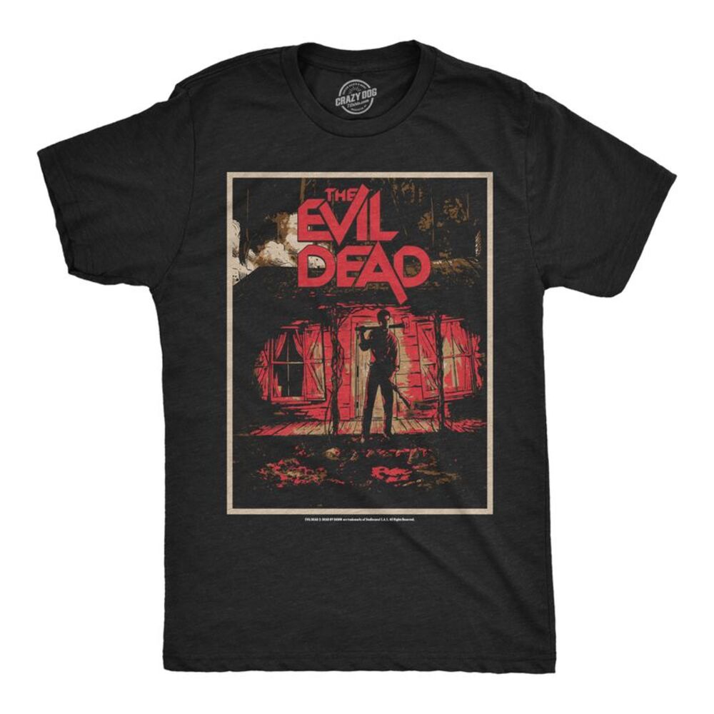 Mens Funny T Shirts Evil Dead Cabin Final Horror Movie Tee For Men